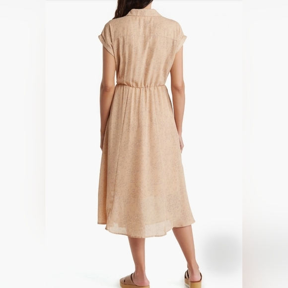 Lucky Brand Women's Short Sleeve Midi Shirtdress Ginger Leopard Print - Picture 3 of 5